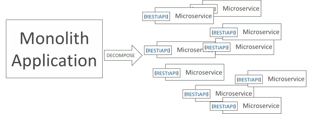 Figure 8: Microservice architecture decomposes huge applications into tiny services